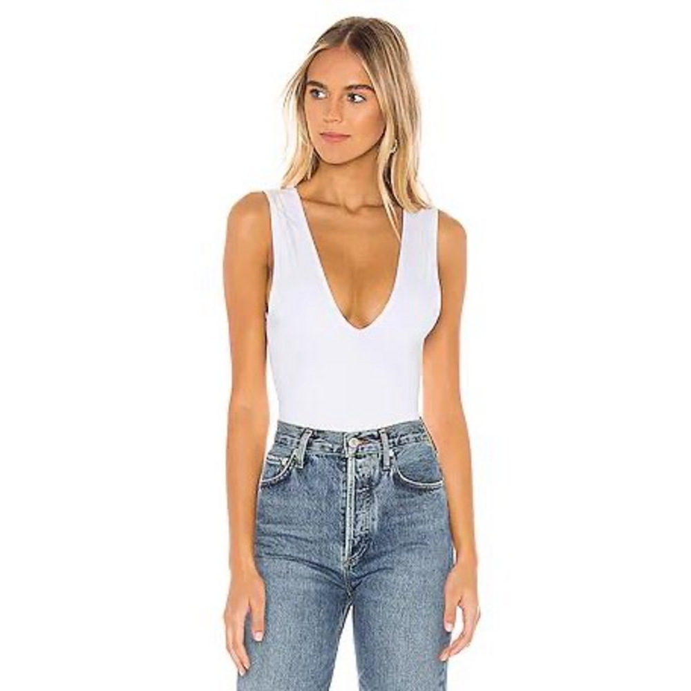 Free People Keep It Sleek Bodysuit in White